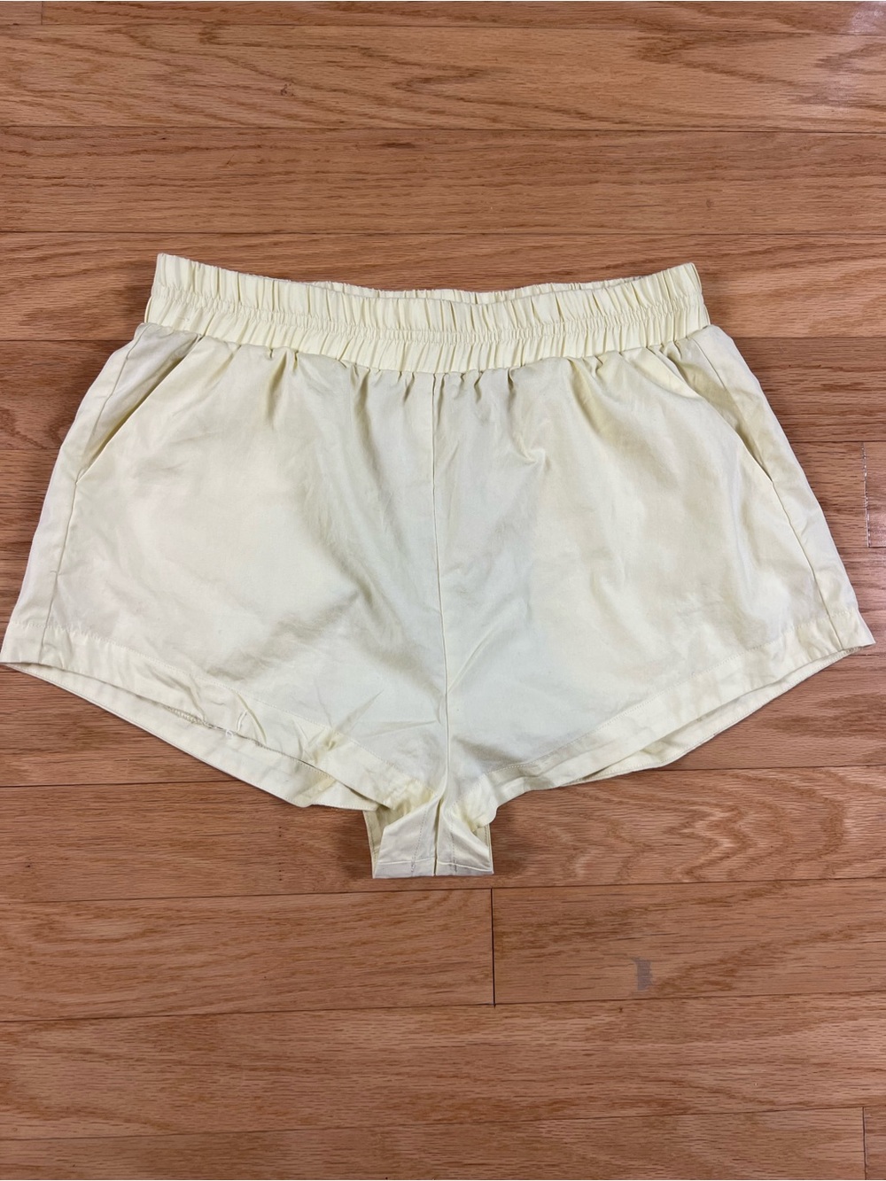 ALIX NYC Casler Yellow Textured Cotton Mid Rise Shorts